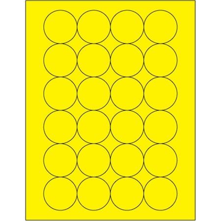 Bondad 1.66 in. Fluorescent Yellow Circle Laser Labels, 2400PK BO2820040